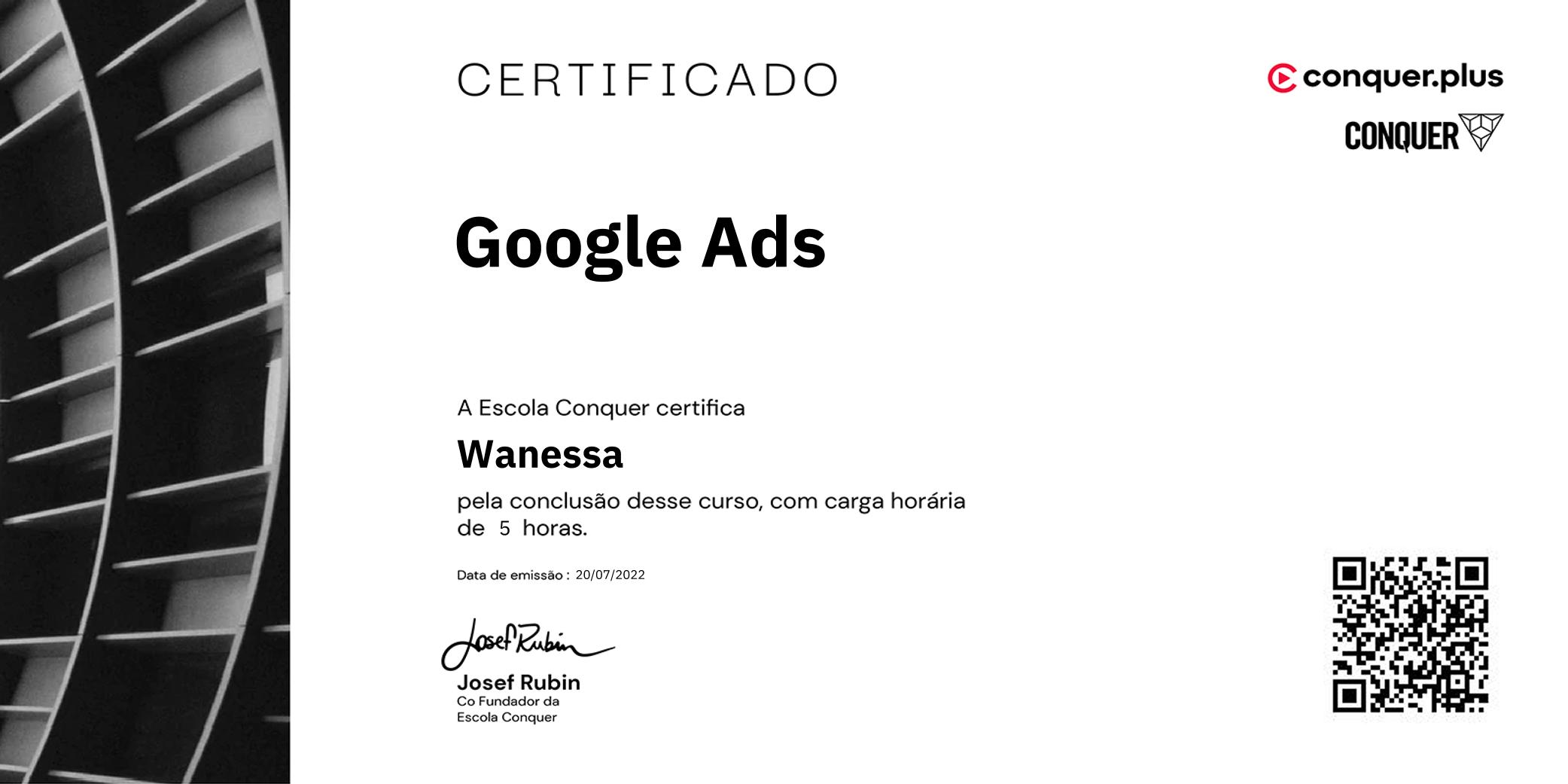 Certificado de Google Ads